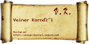 Veiner Kornél névjegykártya