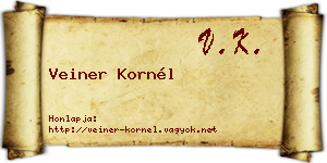 Veiner Kornél névjegykártya