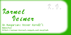 kornel veiner business card